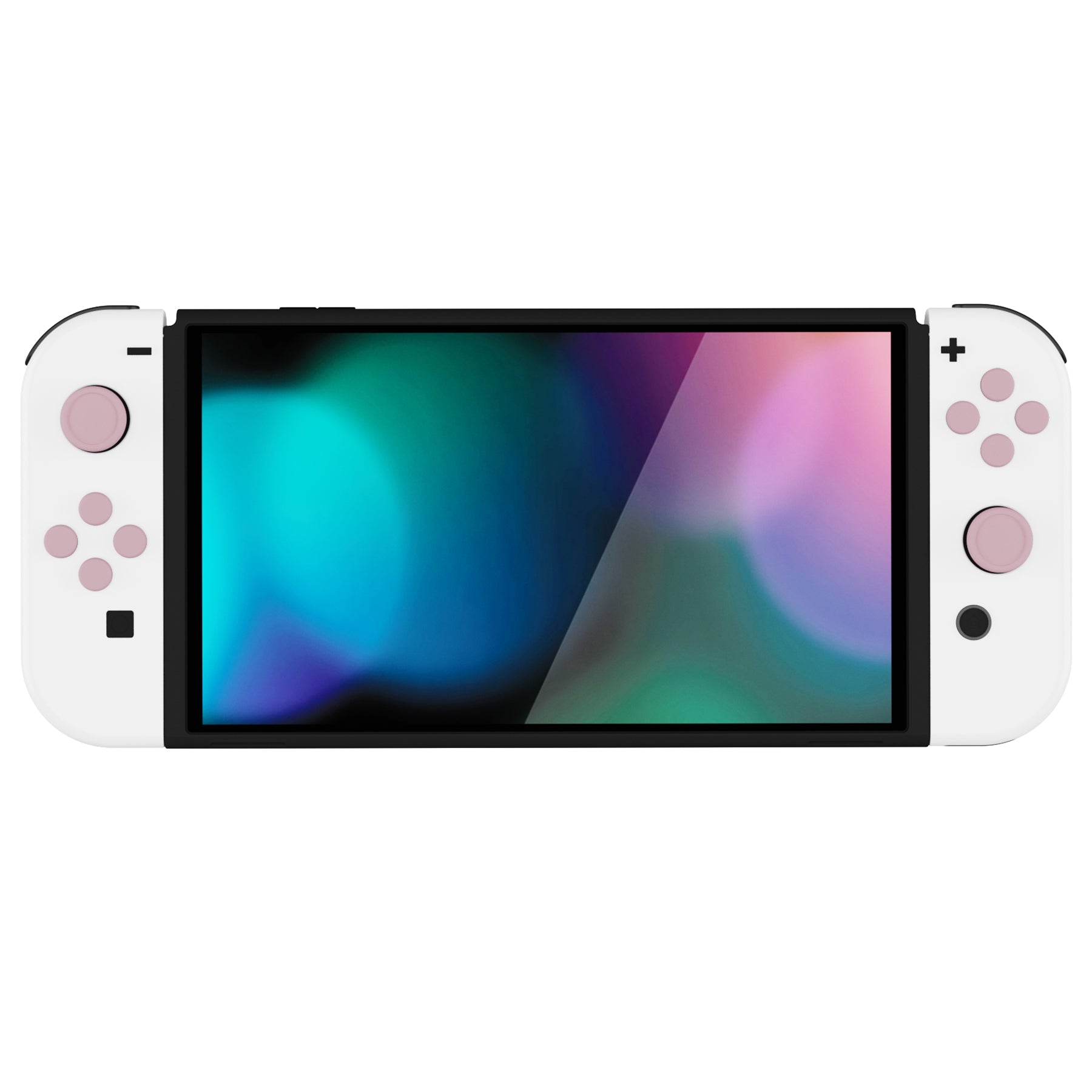 PlayVital Silicone Button Covers and Thumb Grip Set for Nintendo Switch & Switch OLED & Switch Lite ABXY Directional Key Button Caps with Switch Lite D-Pad Button Cap - Pink PlayVital