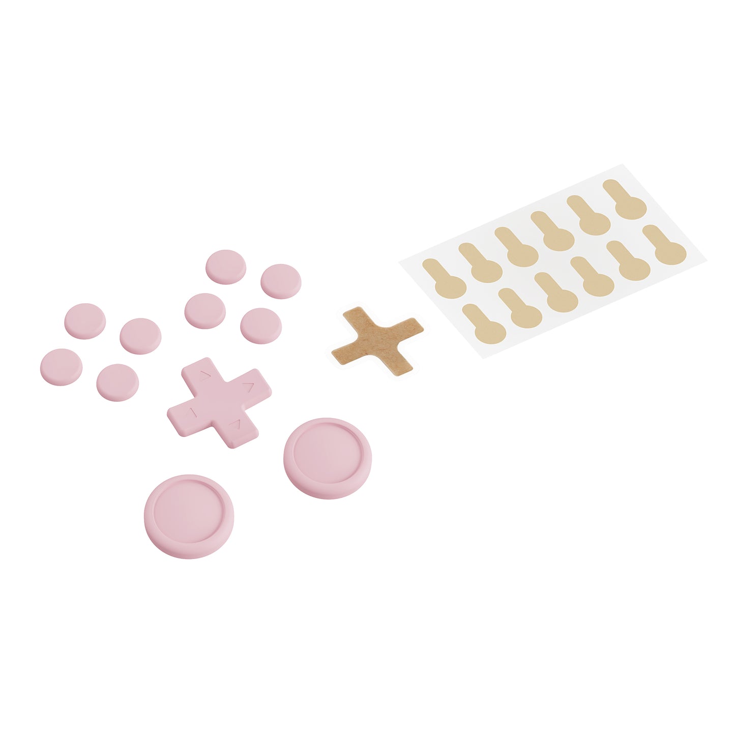 PlayVital Silicone Button Covers and Thumb Grip Set for Nintendo Switch & Switch OLED & Switch Lite ABXY Directional Key Button Caps with Switch Lite D-Pad Button Cap - Pink PlayVital
