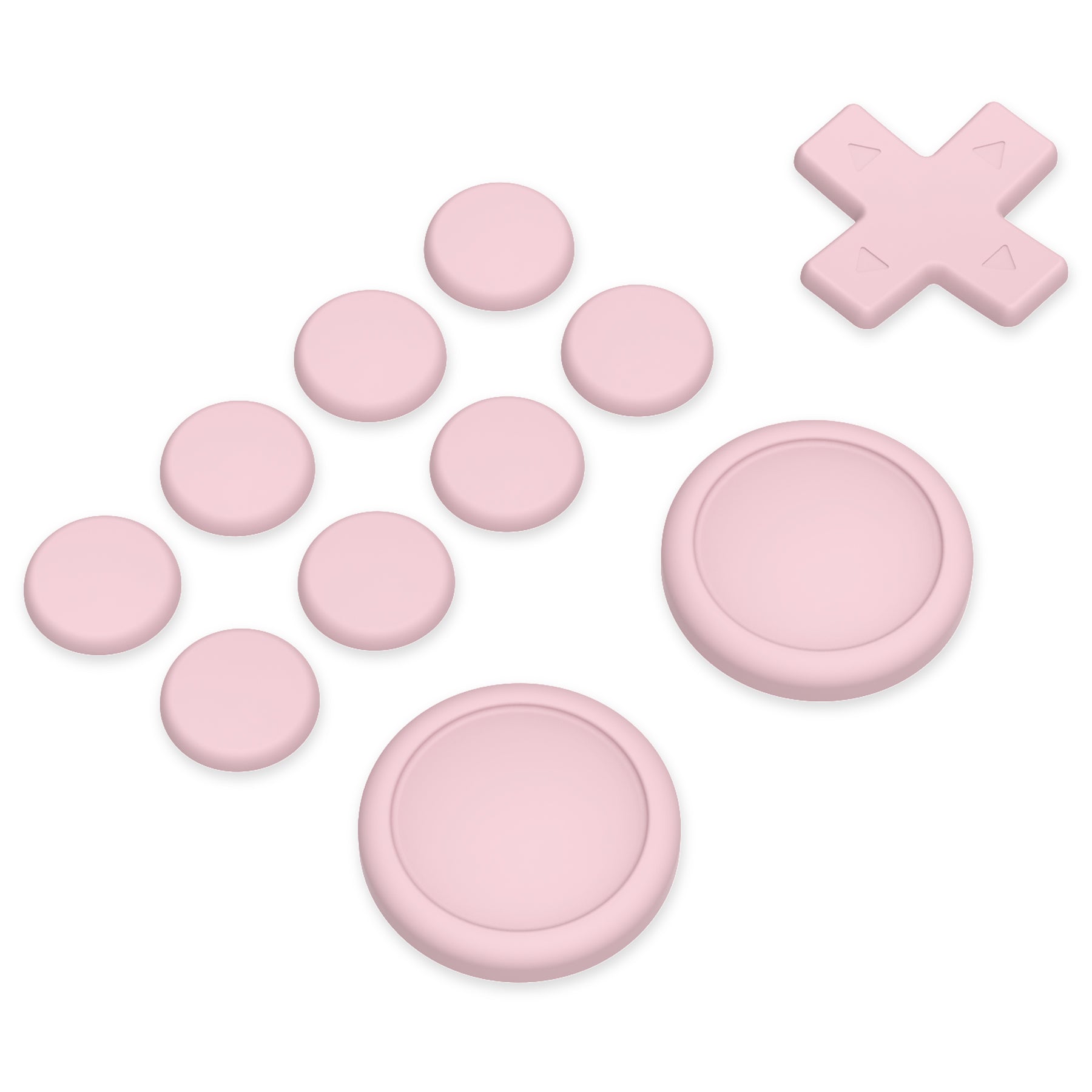 PlayVital Silicone Button Covers and Thumb Grip Set for Nintendo Switch & Switch OLED & Switch Lite ABXY Directional Key Button Caps with Switch Lite D-Pad Button Cap - Pink PlayVital