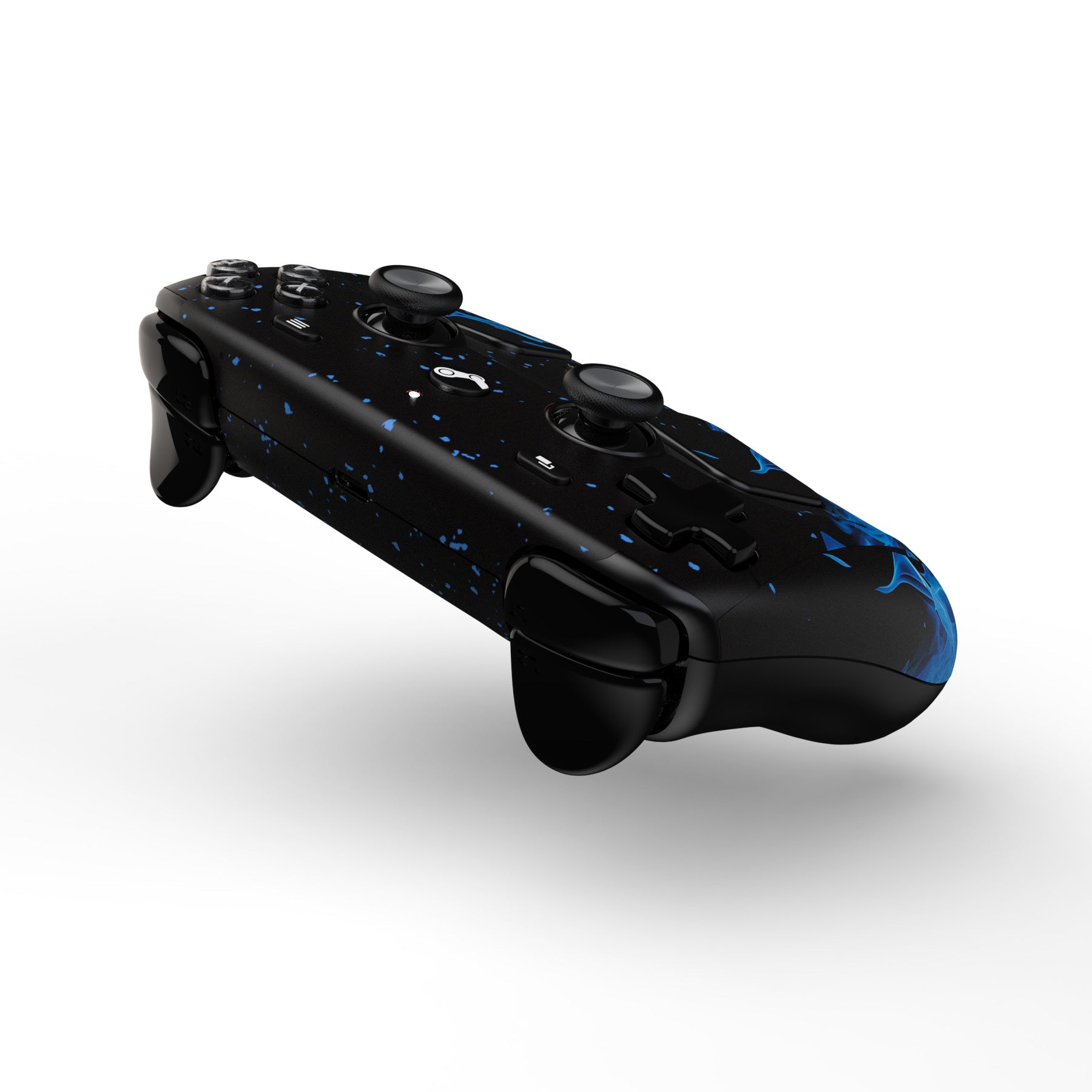 PlayVital for Steam Controller 2 Vinyl Skin (3-Pack), Scratch-Resistant, No-Residue Decal Stickers for Steam Controller Accessories – Blue Flame PlayVital