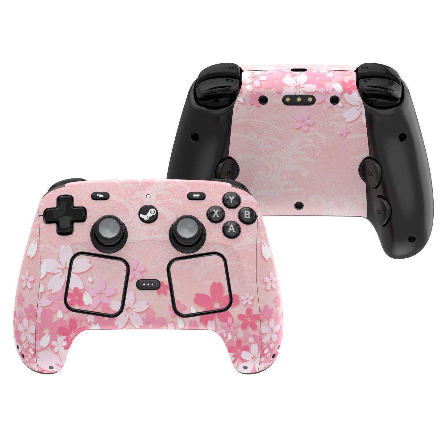 PlayVital for Steam Controller 2 Vinyl Skin (3-Pack), Scratch-Resistant, No-Residue Decal Stickers for Steam Controller Accessories – Cherry Blossoms Petals PlayVital