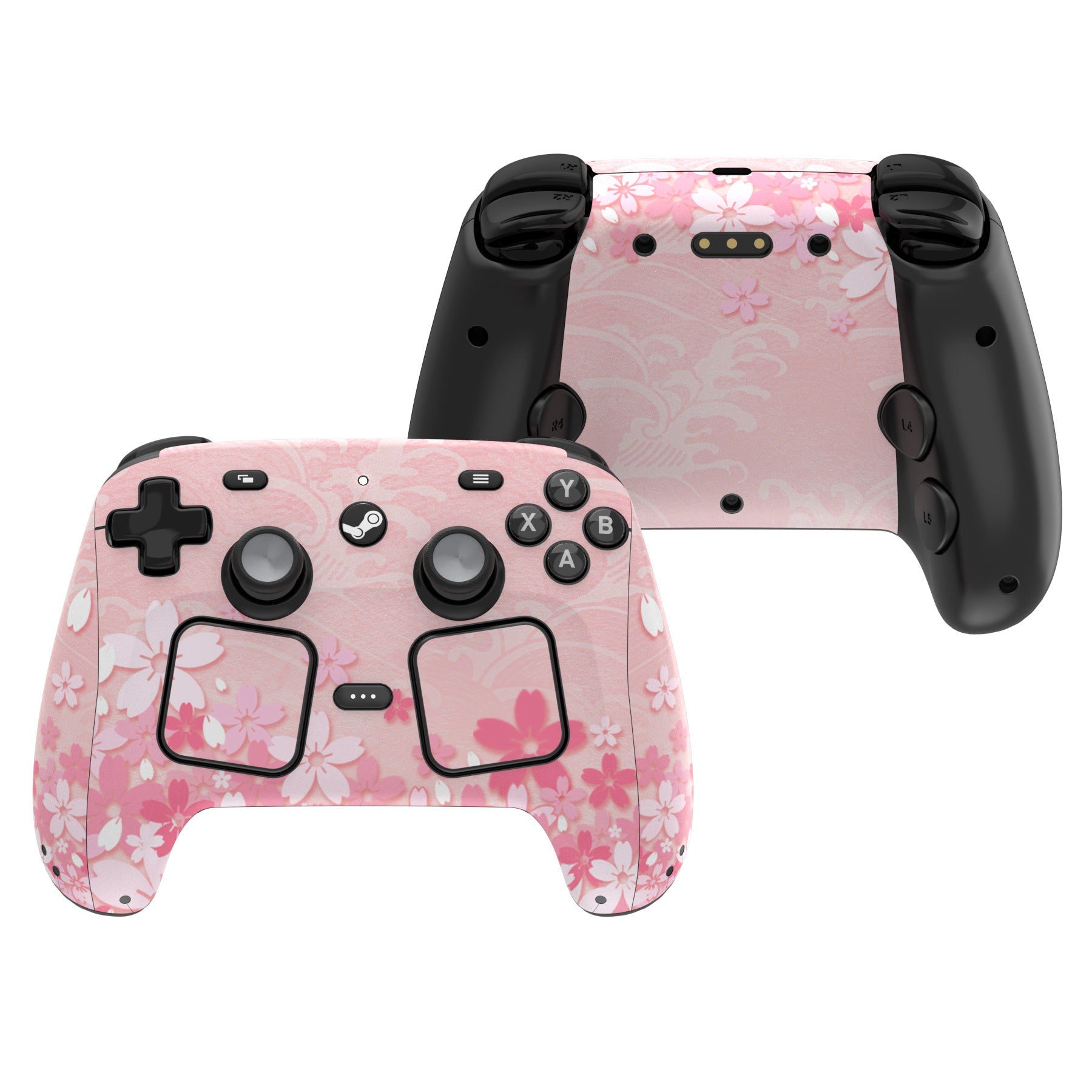 PlayVital for Steam Controller 2 Vinyl Skin (3-Pack), Scratch-Resistant, No-Residue Decal Stickers for Steam Controller Accessories – Cherry Blossoms Petals PlayVital