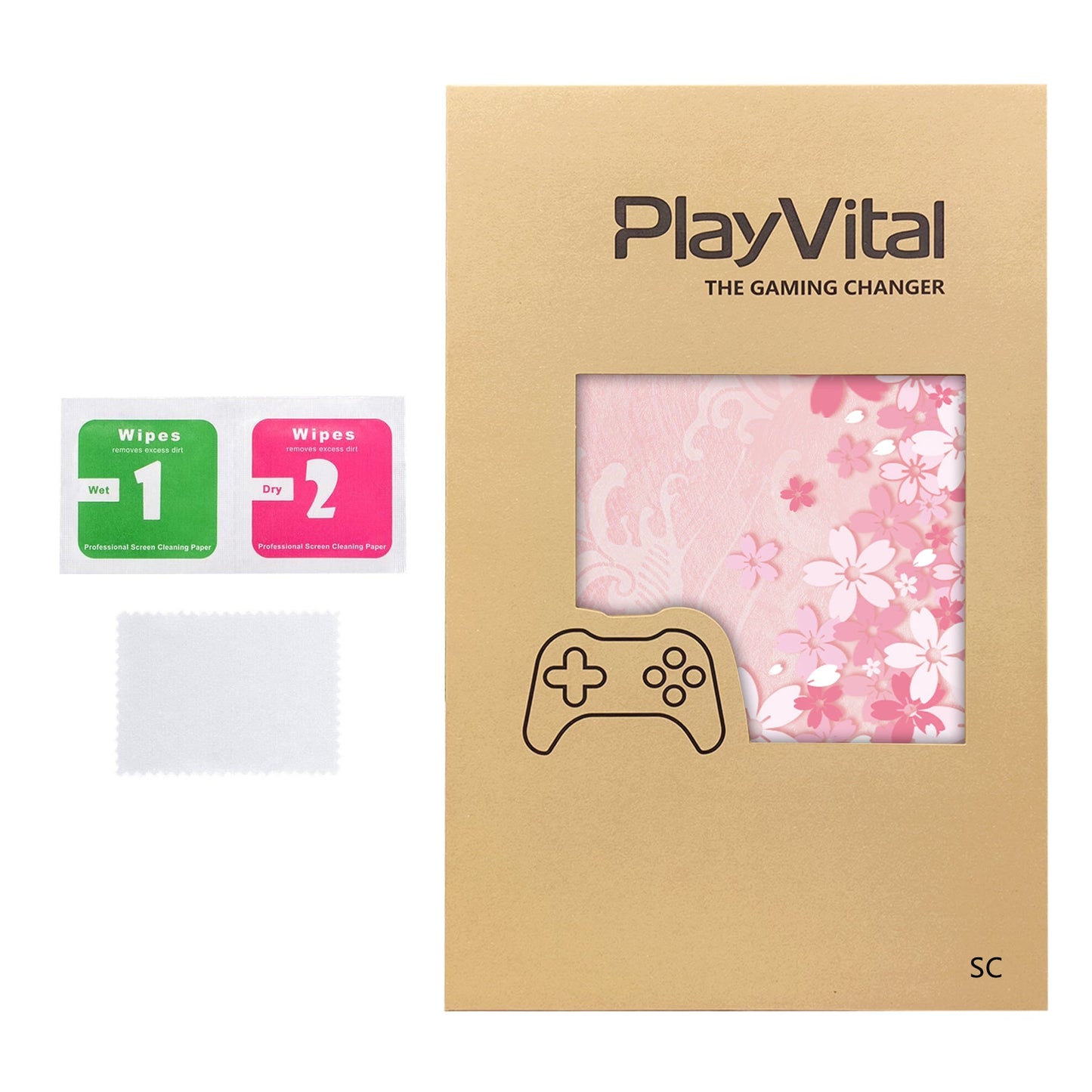 PlayVital for Steam Controller 2 Vinyl Skin (3-Pack), Scratch-Resistant, No-Residue Decal Stickers for Steam Controller Accessories – Cherry Blossoms Petals PlayVital