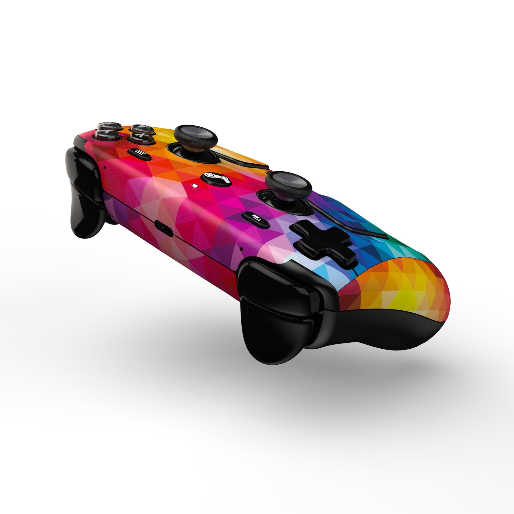 PlayVital for Steam Controller 2 Vinyl Skin (3-Pack), Scratch-Resistant, No-Residue Decal Stickers for Steam Controller Accessories – Colorful Triangle PlayVital