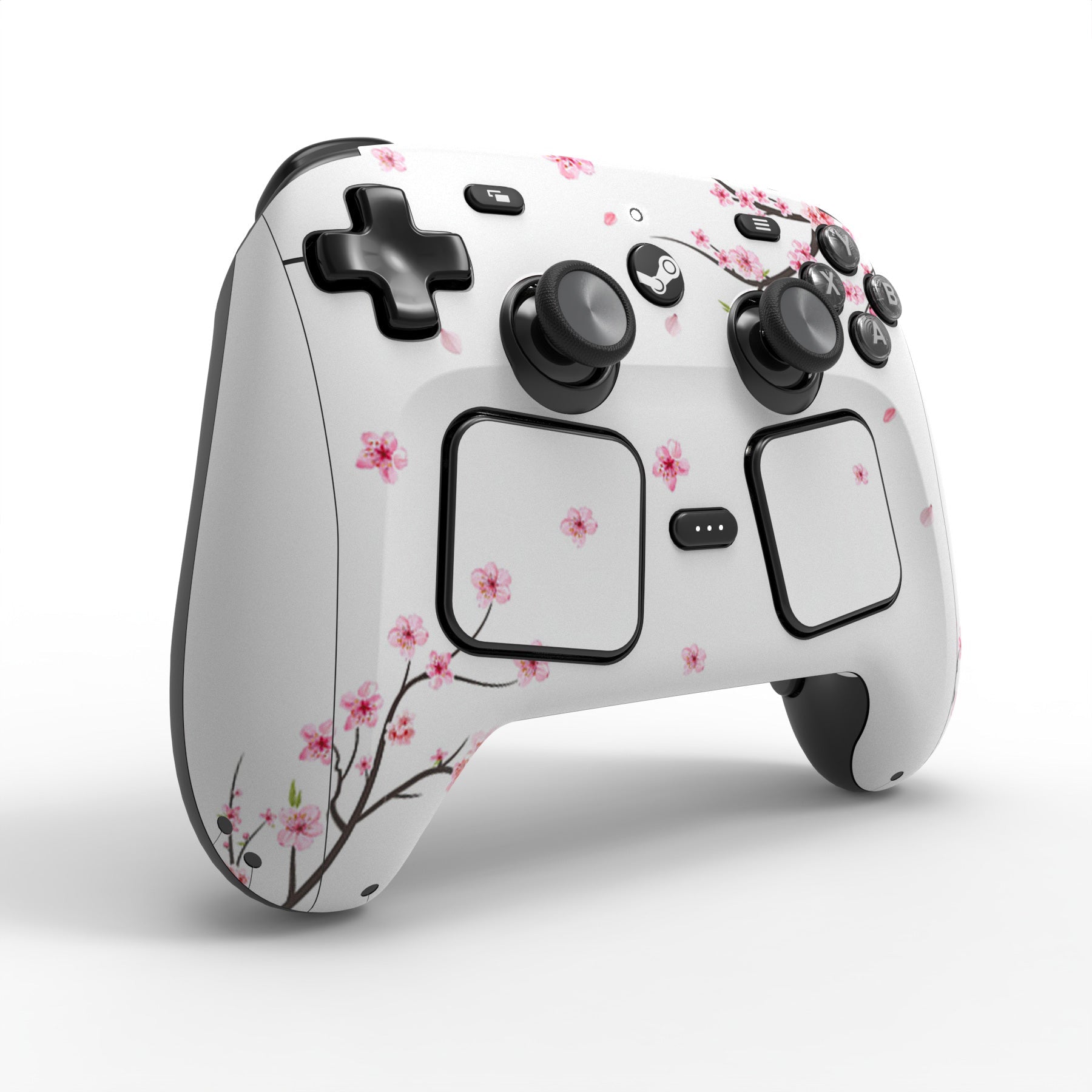 PlayVital for Steam Controller 2 Vinyl Skin (3-Pack), Scratch-Resistant, No-Residue Decal Stickers for Steam Controller Accessories – Falling Cherry Blossom PlayVital
