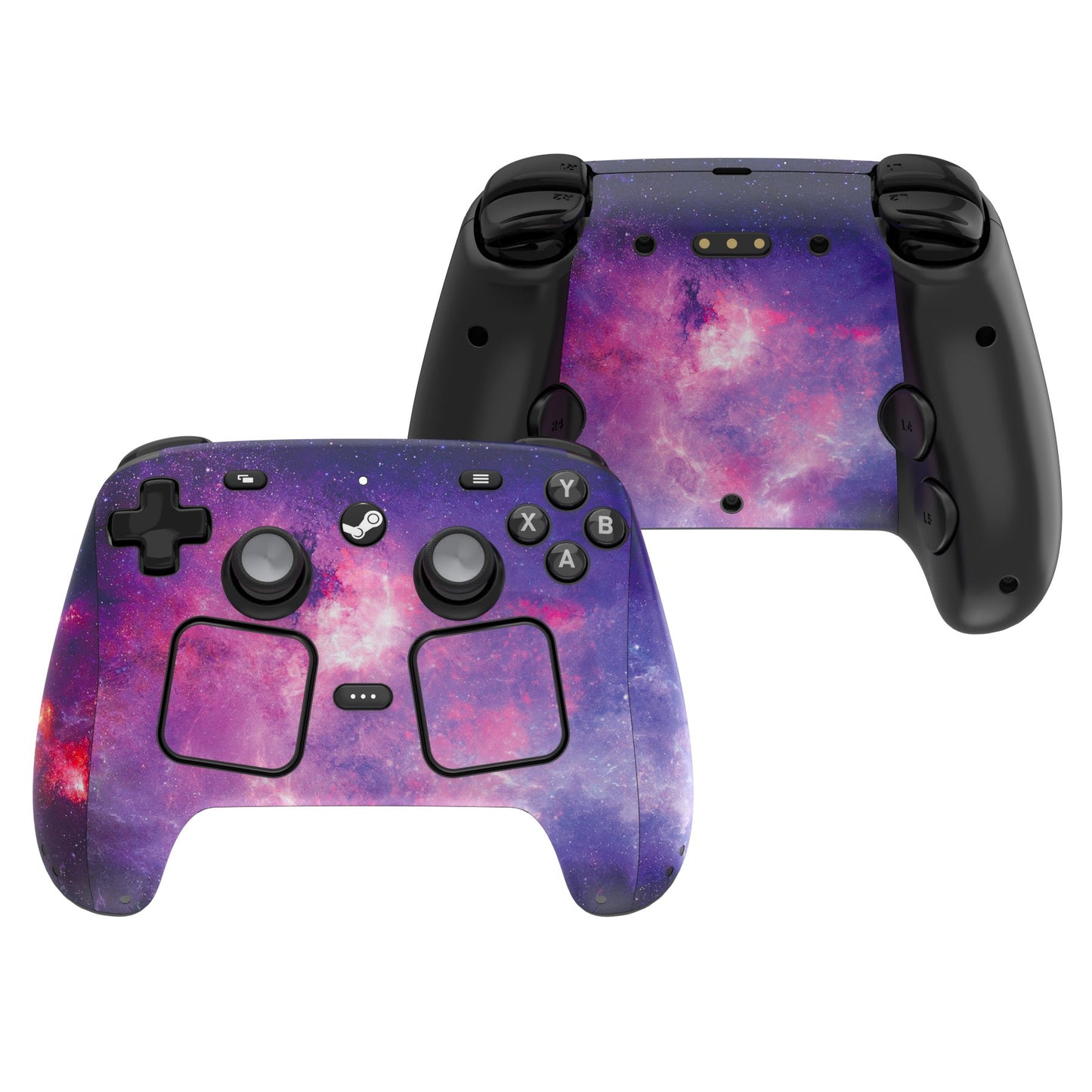 PlayVital for Steam Controller 2 Vinyl Skin (3-Pack), Scratch-Resistant, No-Residue Decal Stickers for Steam Controller Accessories – Nebula Galaxy PlayVital