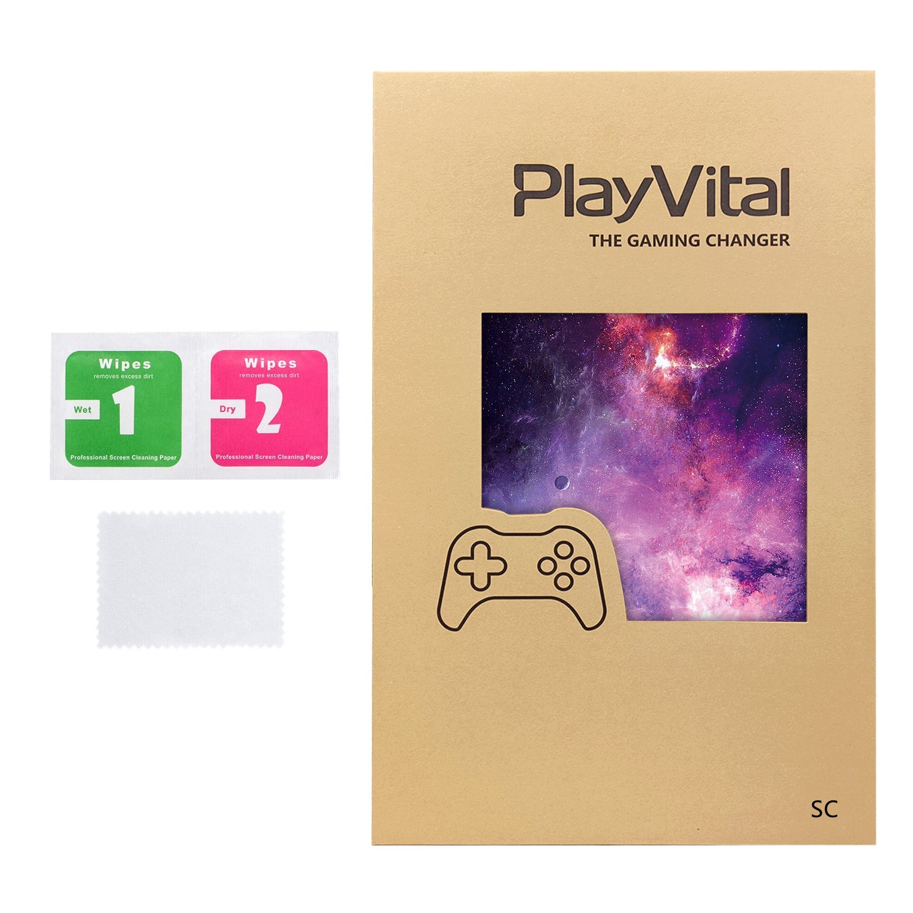 PlayVital for Steam Controller 2 Vinyl Skin (3-Pack), Scratch-Resistant, No-Residue Decal Stickers for Steam Controller Accessories – Nebula Galaxy PlayVital