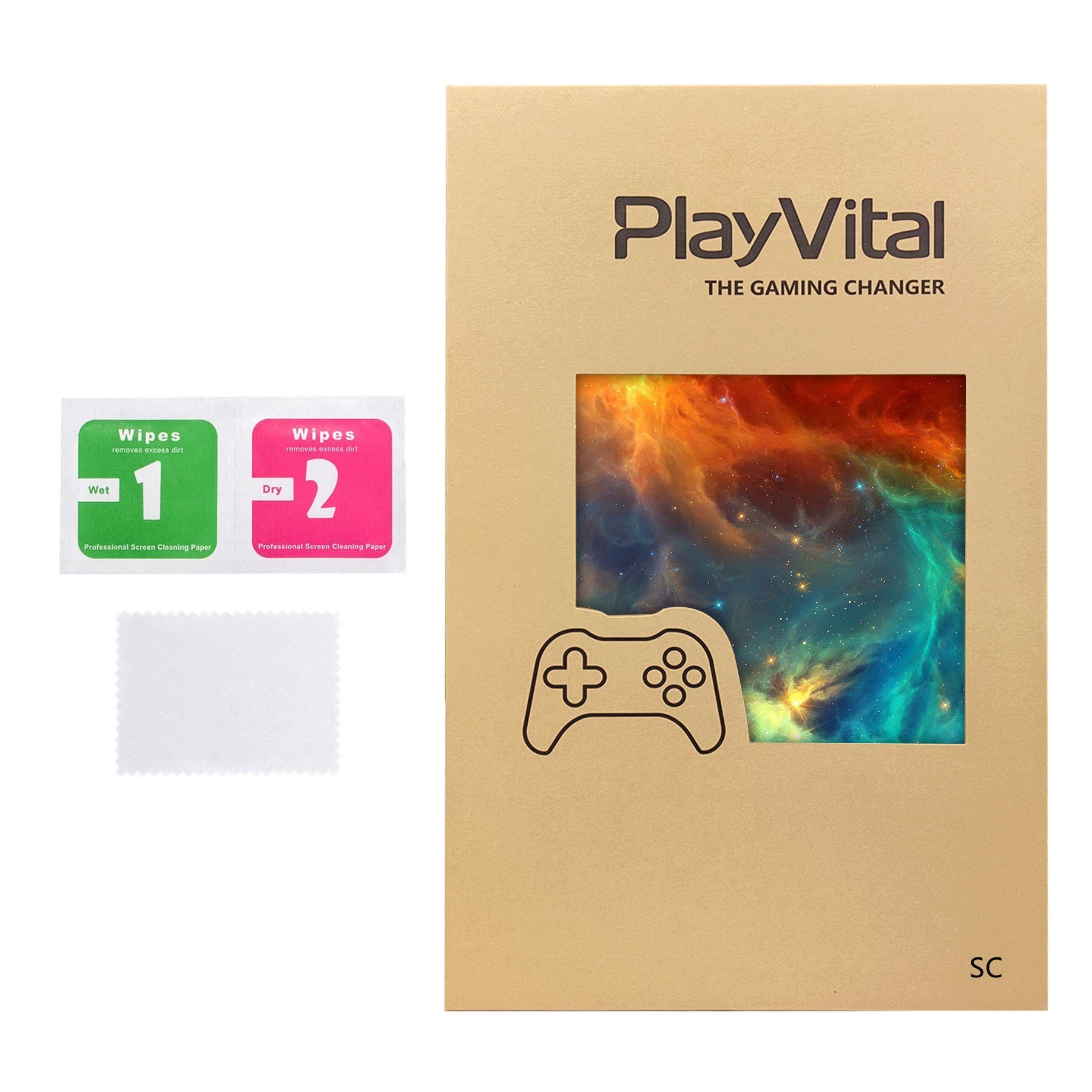 PlayVital for Steam Controller 2 Vinyl Skin (3-Pack), Scratch-Resistant, No-Residue Decal Stickers for Steam Controller Accessories – Orange Star Universe PlayVital