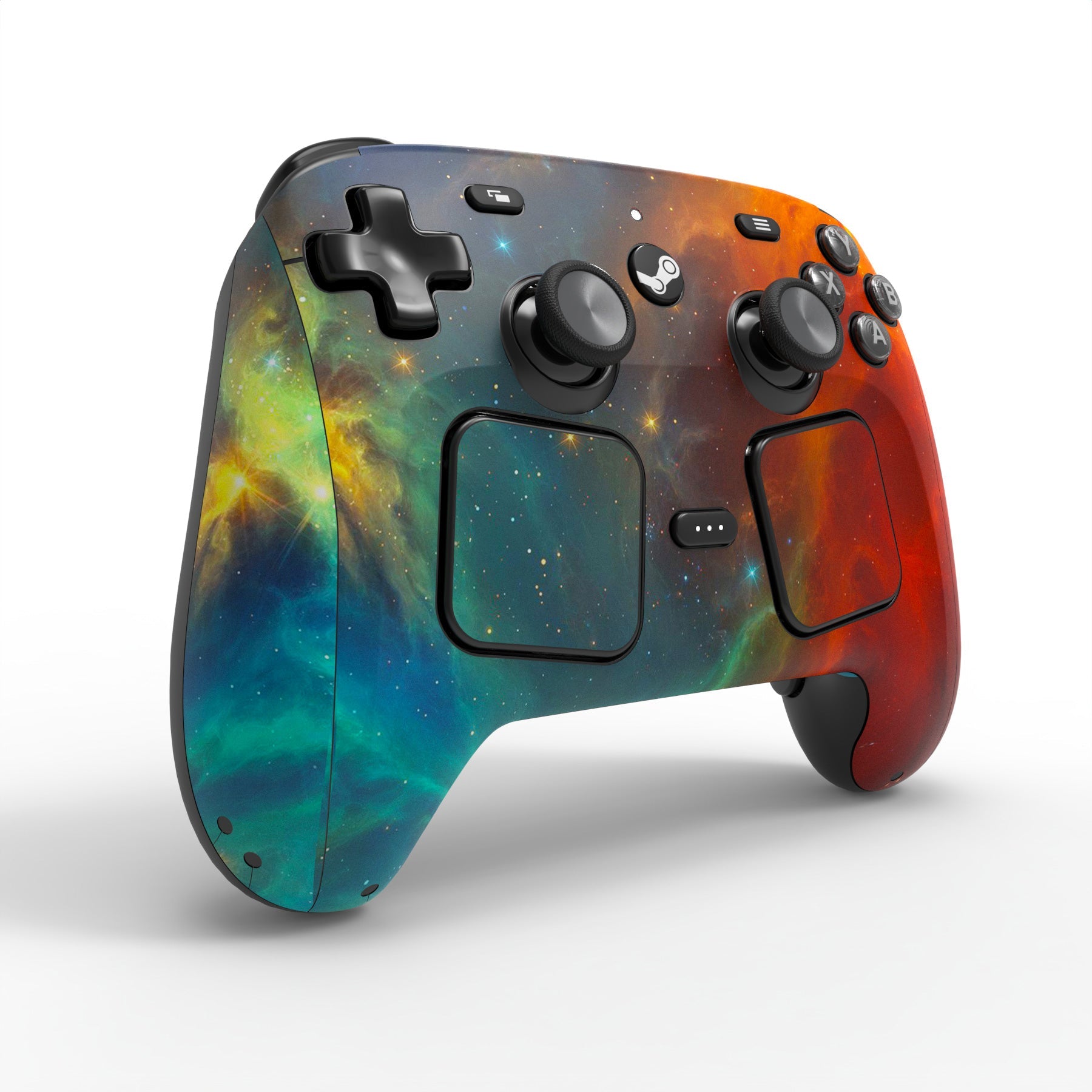 PlayVital for Steam Controller 2 Vinyl Skin (3-Pack), Scratch-Resistant, No-Residue Decal Stickers for Steam Controller Accessories – Orange Star Universe PlayVital