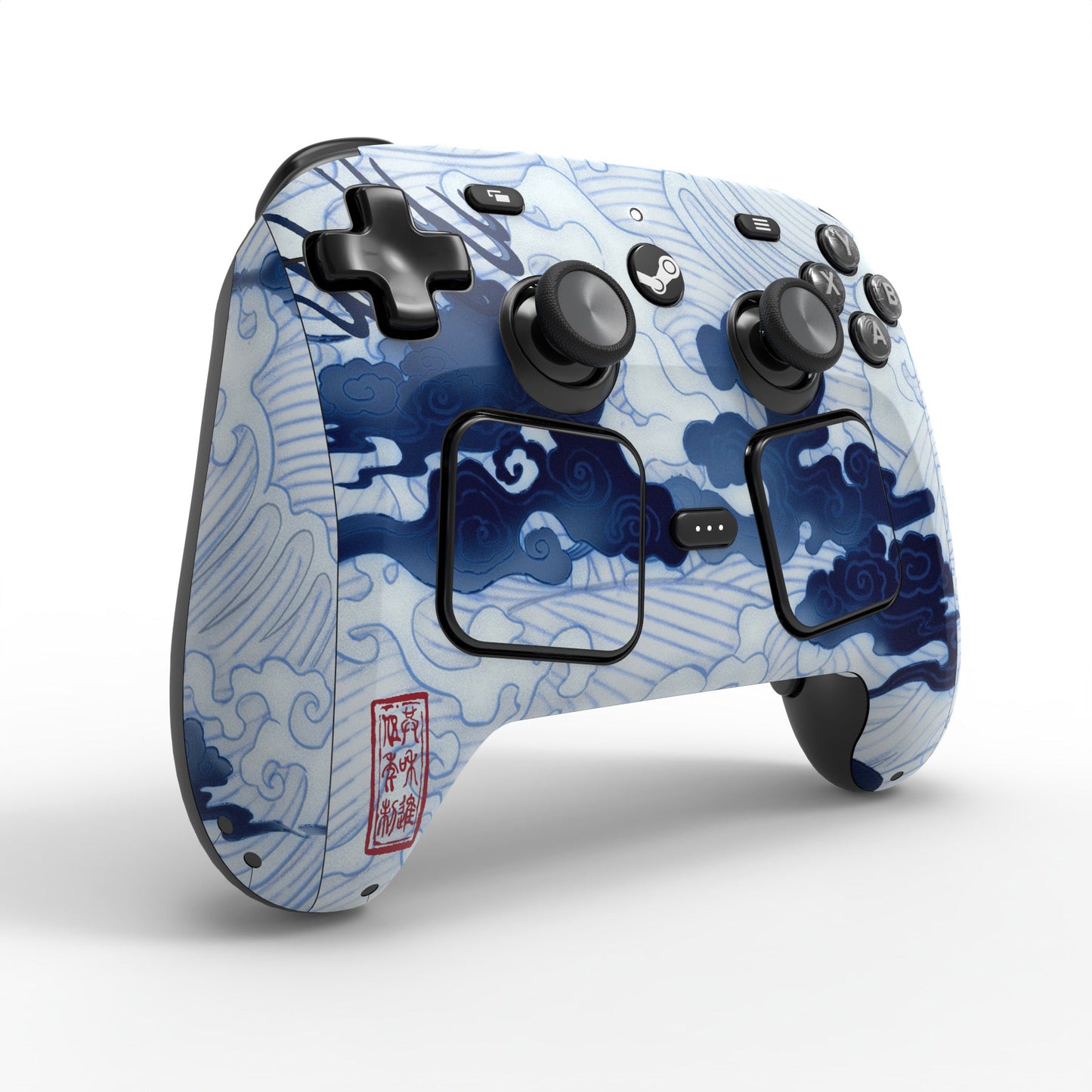 PlayVital for Steam Controller 2 Vinyl Skin (3-Pack), Scratch-Resistant, No-Residue Decal Stickers for Steam Controller Accessories – Qinghua Porcelain Style PlayVital