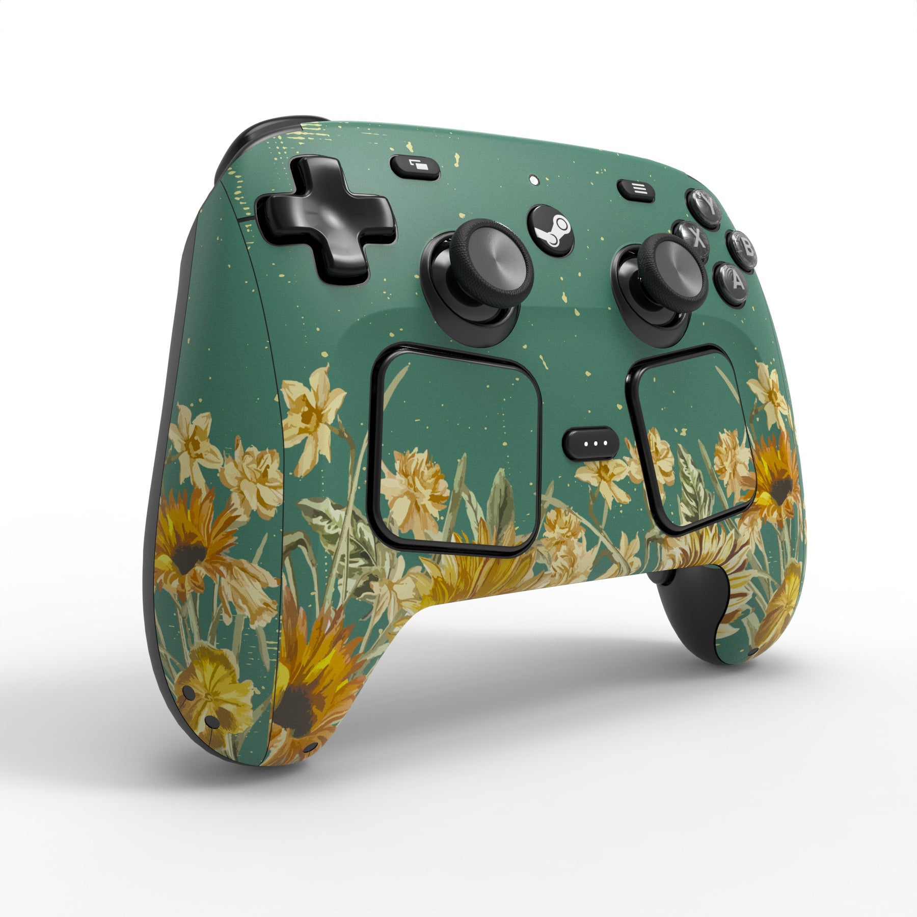 PlayVital for Steam Controller 2 Vinyl Skin (3-Pack), Scratch-Resistant, No-Residue Decal Stickers for Steam Controller Accessories – Sunflowers PlayVital
