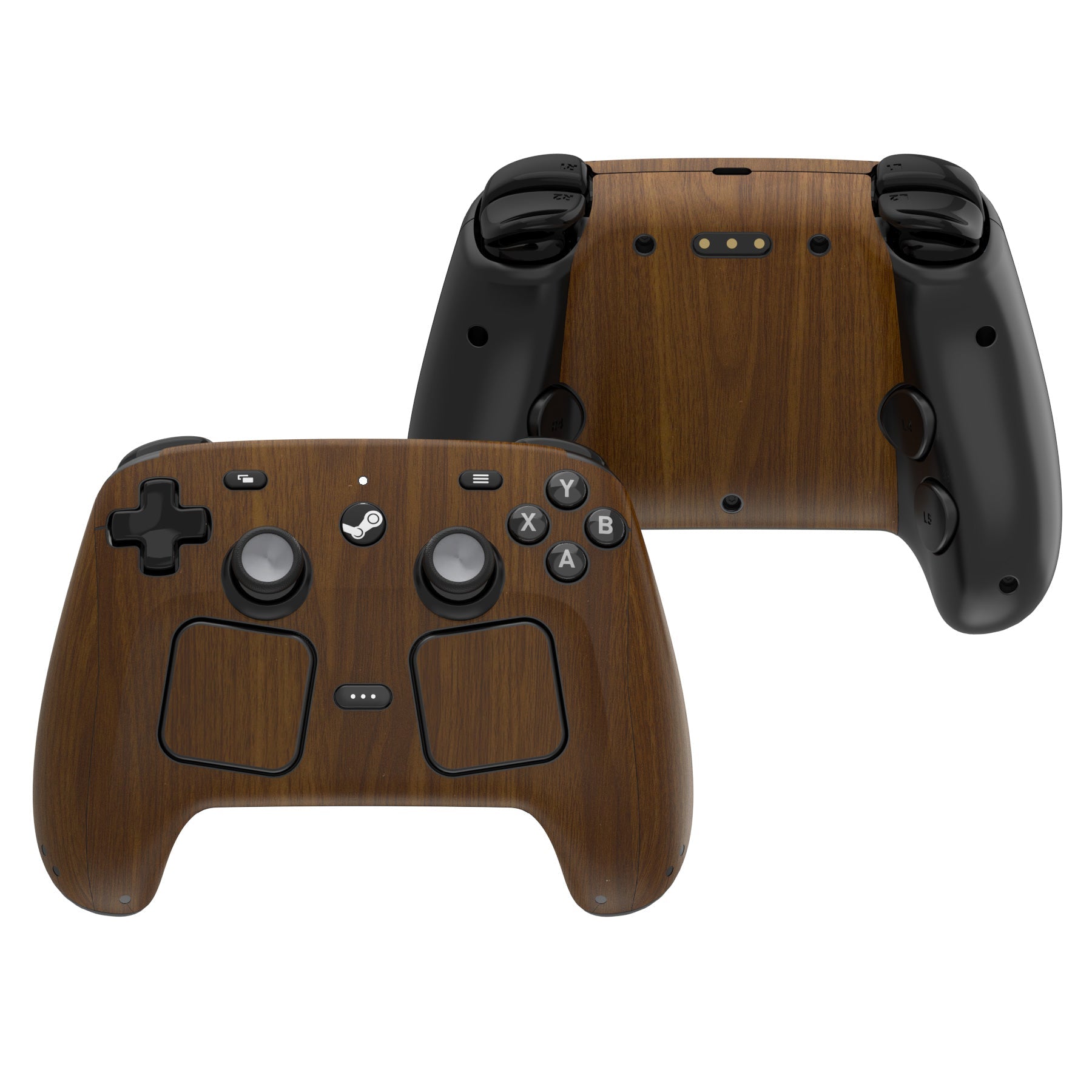 PlayVital for Steam Controller 2 Vinyl Skin (3-Pack), Scratch-Resistant, No-Residue Decal Stickers for Steam Controller Accessories – Wood Grain PlayVital