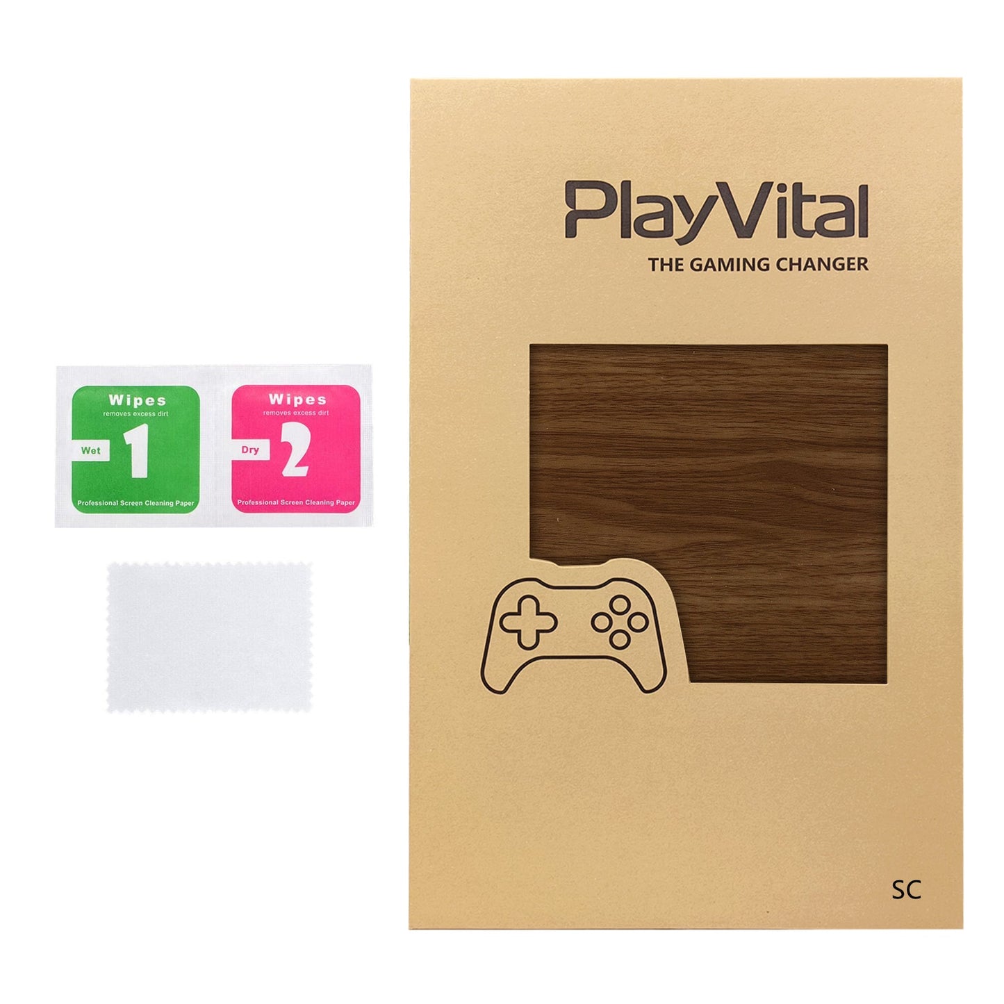 PlayVital for Steam Controller 2 Vinyl Skin (3-Pack), Scratch-Resistant, No-Residue Decal Stickers for Steam Controller Accessories – Wood Grain PlayVital