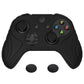 PlayVital Samurai Edition Black Anti-Slip Controller Grip Silicone Skin for Xbox One X/S Controller, Ergonomic Soft Rubber Protective Case Cover for Xbox One S/X Controller with Black Thumb Stick Caps - XOQ034 playvital