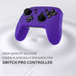 PlayVital Samurai Edition Ergonomic Silicone Skin Protective Case for Nintendo Switch Pro Controller, Soft Anti-slip Controller Grip Protector for Nintendo Switch Pro with Thumb Grip Caps - Purple - EBNPP003 PlayVital