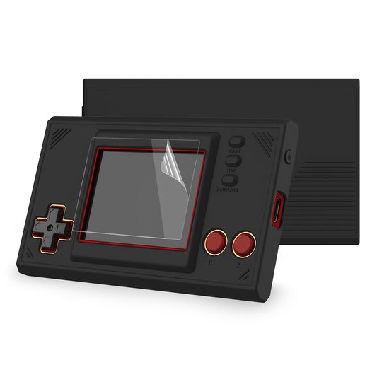 PlayVital Black Silicone Cover Protective Case Skin for Game & Watch: Super Mario Bros with 2 Pcs Screen Protectors - GW002 PlayVital