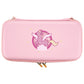 PlayVital Pink Cute Switch Carrying Case, Switch Portable Pouch, Soft Velvet Lining Switch Storage Bag, Travel Case for NS Switch OLED with Thumb Grips Game Cards Slots & Inner Pocket - Candy Rainbow Unicorn - NTW003 PlayVital