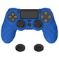 PlayVital Guardian Edition Blue Ergonomic Soft Anti-Slip Controller Silicone Case Cover for PS4, Rubber Protector Skins with black Joystick Caps for PS4 Slim PS4 Pro Controller - P4CC0064 playvital