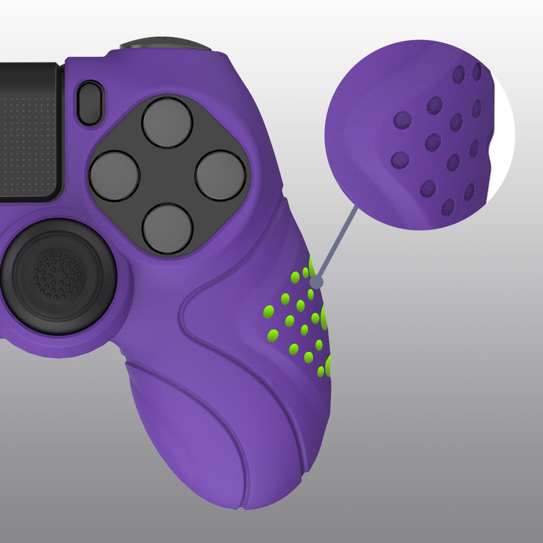 PlayVital PS4 Controller Purple Anti-Slip Silicone Case Cover