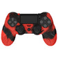 PlayVital Guardian Edition Red & Black Ergonomic Soft Anti-Slip Controller Silicone Case Cover for PS4, Rubber Protector Skins with black Joystick Caps for PS4 Slim PS4 Pro Controller - P4CC0071 playvital