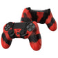 PlayVital Guardian Edition Red & Black Ergonomic Soft Anti-Slip Controller Silicone Case Cover for PS4, Rubber Protector Skins with black Joystick Caps for PS4 Slim PS4 Pro Controller - P4CC0071 playvital