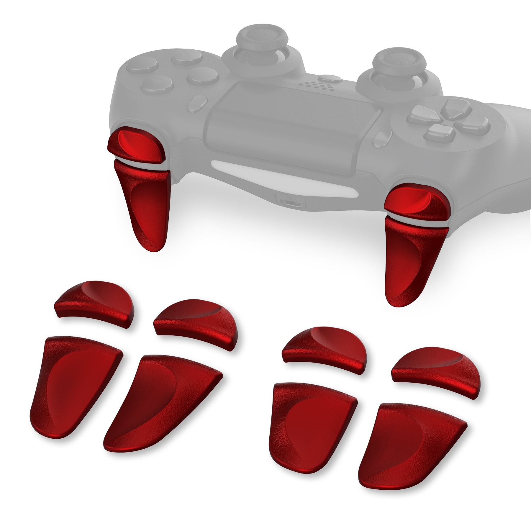 PlayVital Pair Shoulder Buttons Extension Triggers for PS4 All Model Controller Scarlet Red