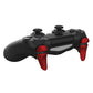 PlayVital 2 Pair Shoulder Buttons Extension Triggers for PS4 All Model Controller, Game Improvement Adjusters for PS4 Controller, Bumper Trigger Extenders for PS4 Slim Pro Controller - Scarlet Red - P4PJ004 PlayVital