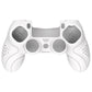PlayVital Guardian Edition White Ergonomic Soft Anti-Slip Controller Silicone Case Cover for PS4, Rubber Protector Skins with white Joystick Caps for PS4 Slim PS4 Pro Controller - P4CC0060 playvital