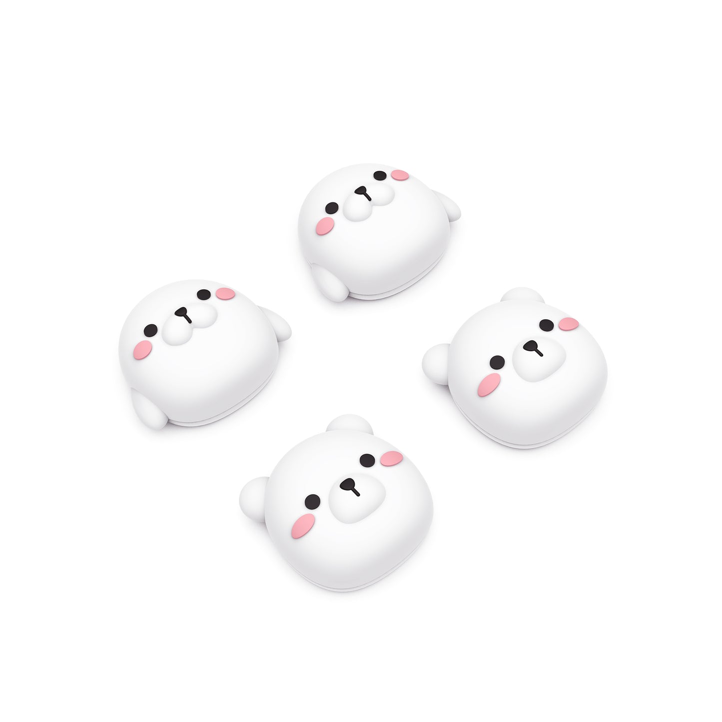 PlayVital Cute Thumb Grip Caps for ps5/4 Controller, Silicone Analog Stick Caps Cover for Xbox Series X/S, Thumbstick Caps for Switch Pro Controller - Polar Bear & Baby Seal - PJM3016 PlayVital