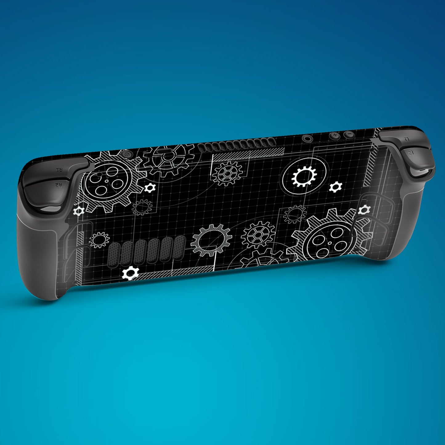 PlayVital Full Set Protective Skin Decal for Steam Deck, Custom Stickers Vinyl Cover for Steam Deck Handheld Gaming PC - Dynamic Sketch Black - SDTM018 playvital