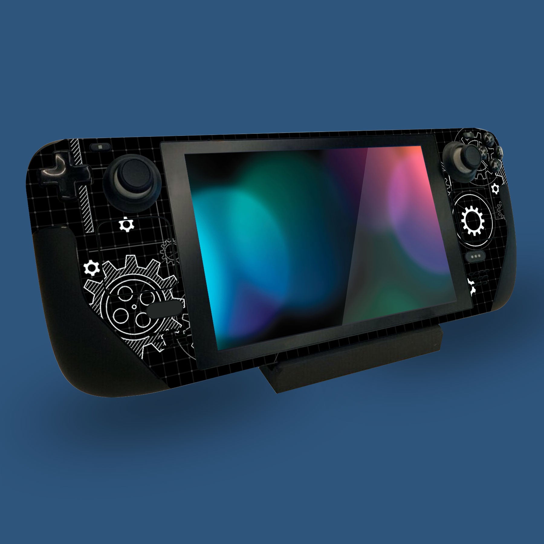 PlayVital Full Set Protective Skin Decal for Steam Deck, Custom Stickers Vinyl Cover for Steam Deck Handheld Gaming PC - Dynamic Sketch Black - SDTM018 playvital