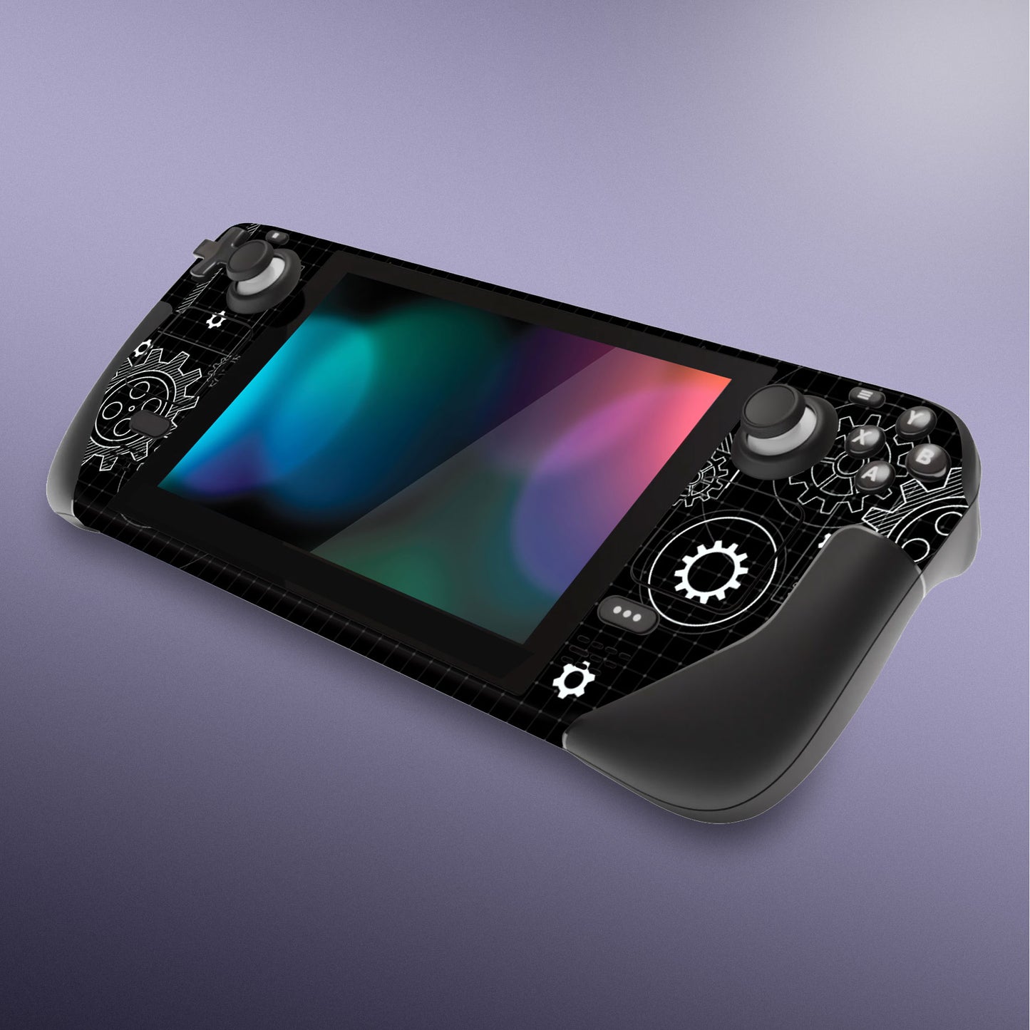 PlayVital Full Set Protective Skin Decal for Steam Deck, Custom Stickers Vinyl Cover for Steam Deck Handheld Gaming PC - Dynamic Sketch Black - SDTM018 playvital