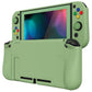 PlayVital AlterGrips Dockable Protective Case Ergonomic Grip Cover for Nintendo Switch, Interchangeable Joycon Cover w/Screen Protector & Thumb Grip Caps & Button Caps - Matcha Green - TNSYP3005 playvital