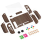 PlayVital AlterGrips Dockable Protective Case Ergonomic Grip Cover for Nintendo Switch, Interchangeable Joycon Cover w/Screen Protector & Thumb Grip Caps & Button Caps - Wood Grain - TNSYS2001 playvital