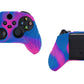 PlayVital Samurai Edition Pink & Purple & Blue Anti-slip Controller Grip Silicone Skin, Ergonomic Soft Rubber Protective Case Cover for Xbox Series S/X Controller with Black Thumb Stick Caps - WAX3015 PlayVital