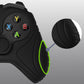 PlayVital Samurai Edition Black Anti-Slip Controller Grip Silicone Skin for Xbox One X/S Controller, Ergonomic Soft Rubber Protective Case Cover for Xbox One S/X Controller with Black Thumb Stick Caps - XOQ034 playvital