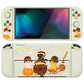 PlayVital ZealProtect Soft Protective Case for Switch OLED, Flexible Protector Joycon Grip Cover for Switch OLED with Thumb Grip Caps & ABXY Direction Button Caps - Triplets Pumpkin Cats - XSOYV6023 playvital
